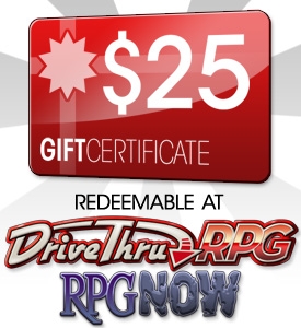 Need a last-minute gift? Try a gift certificate for DriveThruRPG