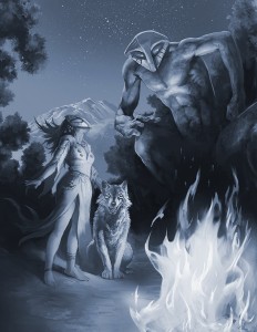CofD Dark Eras, Neolithic Mage full page painting by Brian LeBlanc.