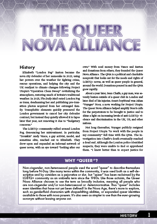 Now Available: The Queer Nova Alliance!